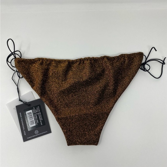 It’s Now Cool The Gathered Tie Pant Bikini in Copper Lurex NWT - Picture 7 of 7